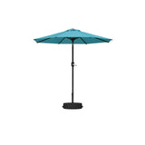 PURPLE LEAF Black Frame Outdoor Market Umbrellas Yard Tilting Patio Table Umbrella with Base