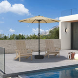 PURPLE LEAF Black Frame Outdoor Market Umbrellas Yard Tilting Patio Table Umbrella with Base