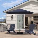 PURPLE LEAF Black Frame Outdoor Market Umbrellas Yard Tilting Patio Table Umbrella with Base