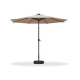 PURPLE LEAF Black Frame Tilting Market Umbrella with Lights Table Umbrella with Base Outside Patio