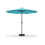 PURPLE LEAF Black Frame Tilting Market Umbrella with Lights Table Umbrella with Base Outside Patio