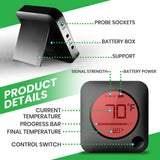 Smart Bluetooth Bbq Grill Thermometer - Digital Display, Wireless Remote Alert Ios Android Phone
