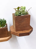 Small Octagon Oak Floating Display Shelf