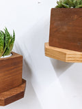 Small Octagon Oak Floating Display Shelf