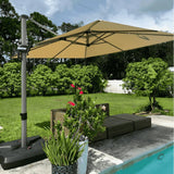 PURPLE LEAF Hailar Deluxe Aluminum Patio Umbrella with Base, Square and Rectangular Umbrella