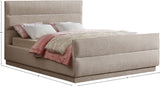 Paxton King Bed - Luxurious Chenille Upholstered Design with Channel Tufted Headboard for Comfort