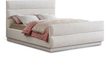 Paxton King Bed - Luxurious Chenille Upholstered Design with Channel Tufted Headboard for Comfort