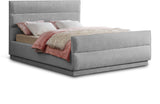 Paxton King Bed - Luxurious Chenille Upholstered Design with Channel Tufted Headboard for Comfort