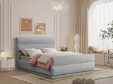 Paxton Chenille Fabric Queen Bed - Luxurious Cozy Design with Tufted Headboard for Elegant Bedrooms