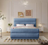 Paxton King Bed - Luxurious Chenille Upholstered Design with Channel Tufted Headboard for Comfort