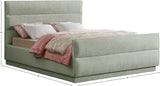 Paxton King Bed - Luxurious Chenille Upholstered Design with Channel Tufted Headboard for Comfort