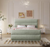 Paxton King Bed - Luxurious Chenille Upholstered Design with Channel Tufted Headboard for Comfort
