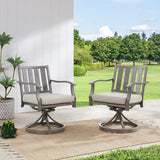 PEAKHOME Azur Patio Swivel Dining Chair with Sunbrella® Cushions Set of 2