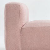 Philo Blush Pink Low Profile Modular Sectional Sofa (4-Seater+Ottoman)