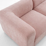 Philo Blush Pink Low Profile Modular Sectional Sofa (Loveseat+Ottoman)