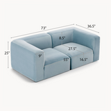Philo Performance Velvet Low Profile Modular Sofa (Loveseat)