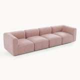 Philo Blush Pink Low Profile Modular Sofa (4-Seater)