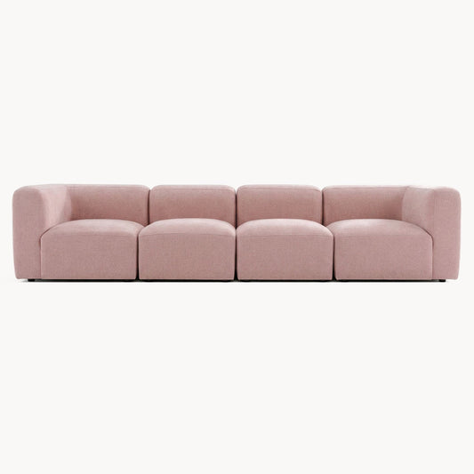 Philo Blush Pink Low Profile Modular Sofa (4-Seater)