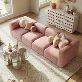 Philo Blush Pink Low Profile Modular Sofa (4-Seater)