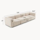 Philo Chenille Low Profile Modular Sofa (4-Seater)