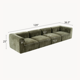 Philo Chenille Low Profile Modular Sofa (4-Seater)