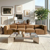 Philo Performance Velvet Low Profile Modular Sofa (4-Seater)