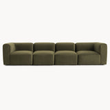 Philo Performance Velvet Low Profile Modular Sofa (4-Seater)
