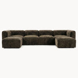 Philo Chenille Low Profile Modular Sectional Sofa (4-Seater+2 Ottomans)
