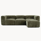Philo Chenille Low Profile Modular Sectional Sofa (3-Seater+Ottoman)