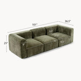 Philo Chenille Low Profile Modular Sofa (3-Seater)