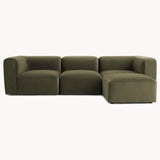 Philo Performance Velvet Low Profile Modular Sectional Sofa (3-Seater+Ottoman)