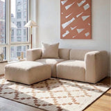 Philo Chenille Low Profile Modular Sectional Sofa (Loveseat+Ottoman)