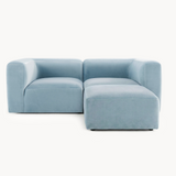 Philo Performance Velvet Low Profile Modular Sectional Sofa (Loveseat+Ottoman)