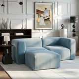 Philo Performance Velvet Low Profile Modular Sectional Sofa (Loveseat+Ottoman)