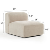 Philo Chenille Low Profile Modular Armless Chair