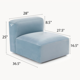 Philo Performance Velvet Low Profile Modular Armless Chair