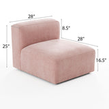 Philo Blush Pink Low Profile Modular Armless Chair