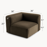 Philo Performance Velvet Low Profile Modular Corner Chair