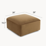 Philo Performance Velvet Low Profile Modular Ottoman