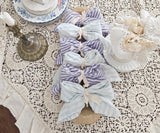 Blue Pinstripe Linen Napkins