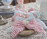 Red Pinstripe Linen Napkins - Set of 4, 8 & More