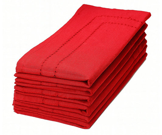 Red Double Hemstitch Napkins