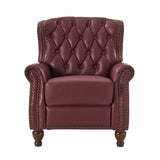 Gabrielle Genuine Leather Living Room Manual Recliner with Nailhead Trim