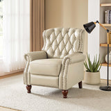 Gabrielle Genuine Leather Living Room Manual Recliner with Nailhead Trim