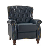 Gabrielle Genuine Leather Living Room Manual Recliner with Nailhead Trim