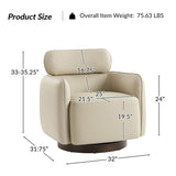 Philander Modern Genuine Leather Swivel Chair