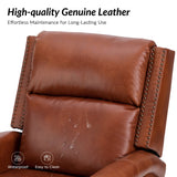 Canace Modern Genuine Leather Manual Glider Rocker Recliner