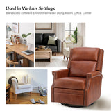 Canace Modern Genuine Leather Manual Glider Rocker Recliner