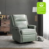 Canace Modern Genuine Leather Manual Glider Rocker Recliner
