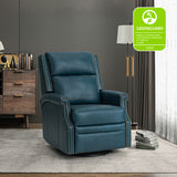 Canace Modern Genuine Leather Manual Glider Rocker Recliner